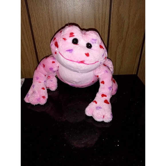 Ganz Webkinz Love Frog 9" plush Pink Hearts Stuffed‎ Animal Valentine Soft - Picture 1 of 13